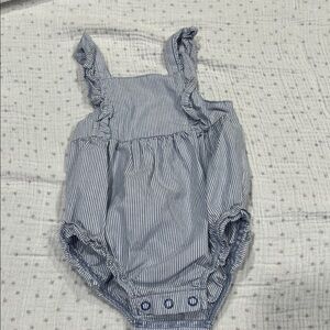 Striped Ruffle Baby Romper